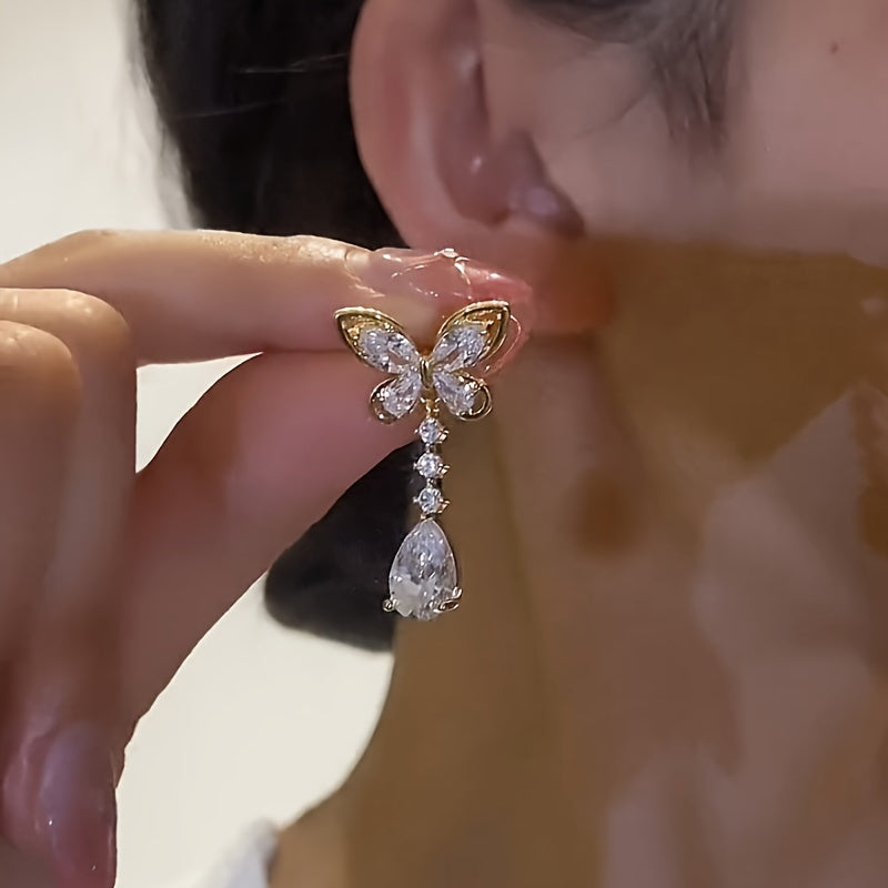 Elegant Butterfly Earrings with Rhinestone Quality Premium  Granted