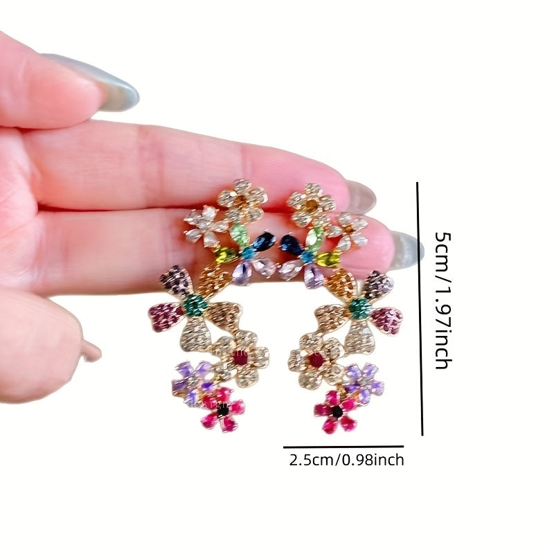 Luxury Garden-Inspired Colorful Ear Wrap Earrings ,Multistone