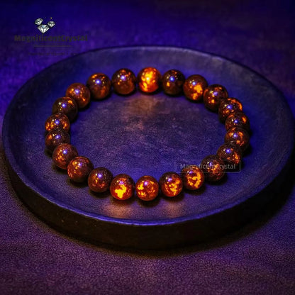 Natural Bracelet, Glow in the UV Light, UV Reactive Stone