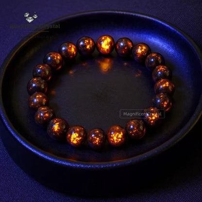 Natural Bracelet, Glow in the UV Light, UV Reactive Stone