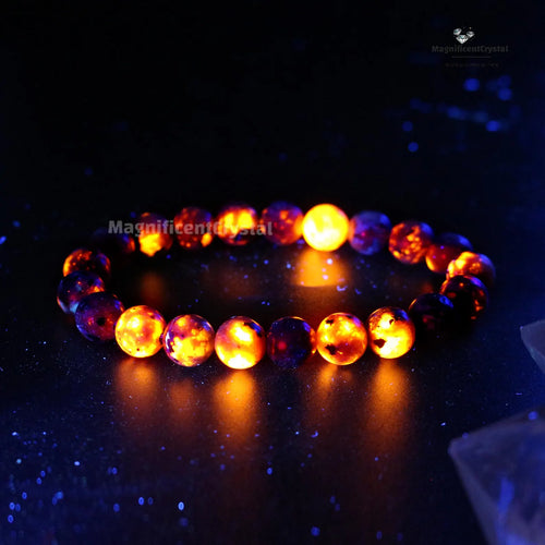 Natural Bracelet, Glow in the UV Light, UV Reactive Stone